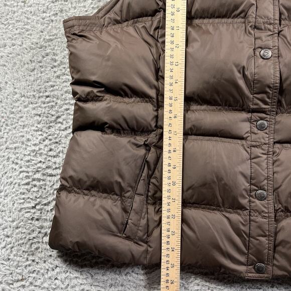 LANDS END PUFFER VEST WOMENS XL BROWN GOOSE DOWN FULL ZIP OUTDOOR HIKING CAMPING - Picture 5 of 7
